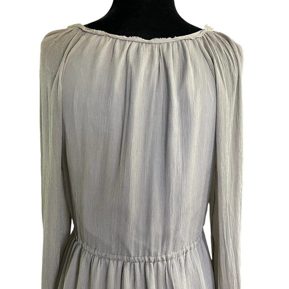J Crew 100% Silk Gray Long Sleeve Size 2 Dress With Pockets Retails $168 - Picture 5 of 12